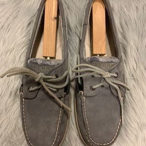 Sperry Boat shoes Gray Animal Print US 9.5